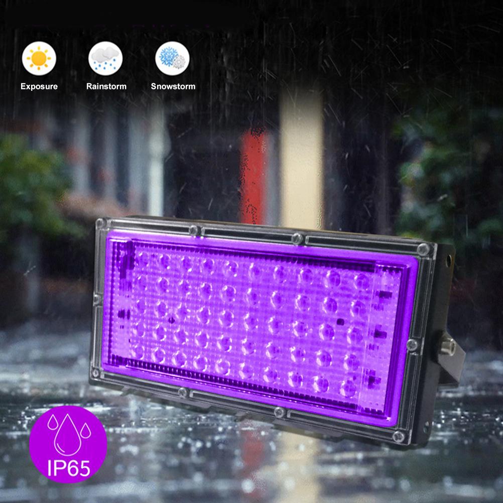 UV Black Light 50W LED Flood Light Waterproof Glowing In The Dark Safe Ultraviolet Lamp for Stage