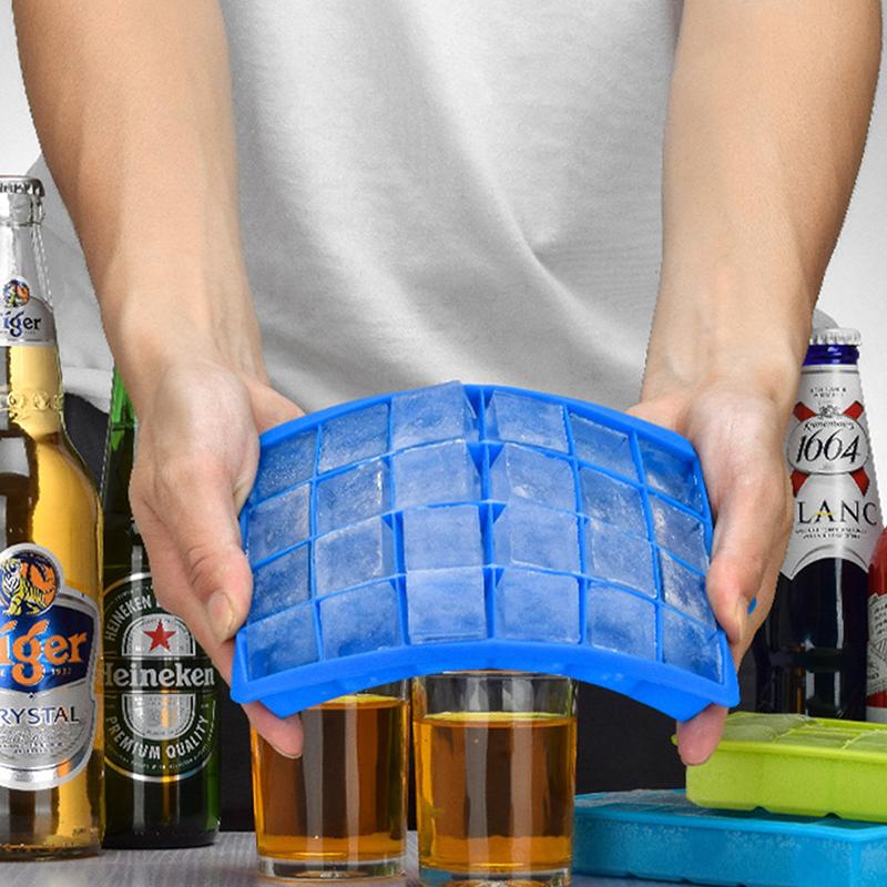 24 Silicone Ice Cube Tray Molds DIY Desert Cocktail Maker Square Mould