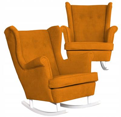 Scandinavian Rocking Armchair 'ear' Velvet Hunter Family Furniture Mustard