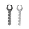 Stainless Steel Huggie Hoop Dangle Earrings Punk Hip Hop Vintage Feather Cross Spike Sword Triangle Drop Earrings for Men Wome
