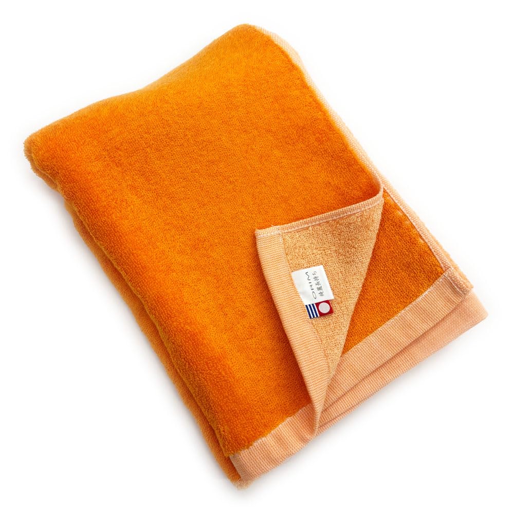 ORIM Imabari Beautiful and Haruka Bath Towel, Long-Lasting, (Iyo Orange, Towel)