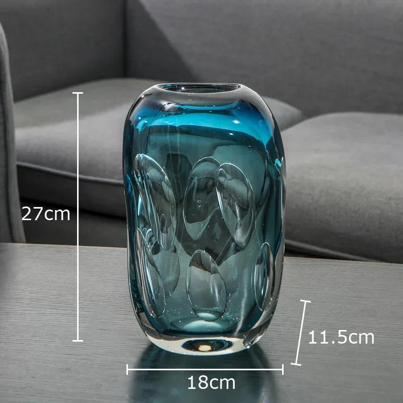 

Water Blue Bubble Glass Vase Transparent Hydroponic Flower Pots Desk Decoration Flower Arrangement Floral Vases Modern Decor