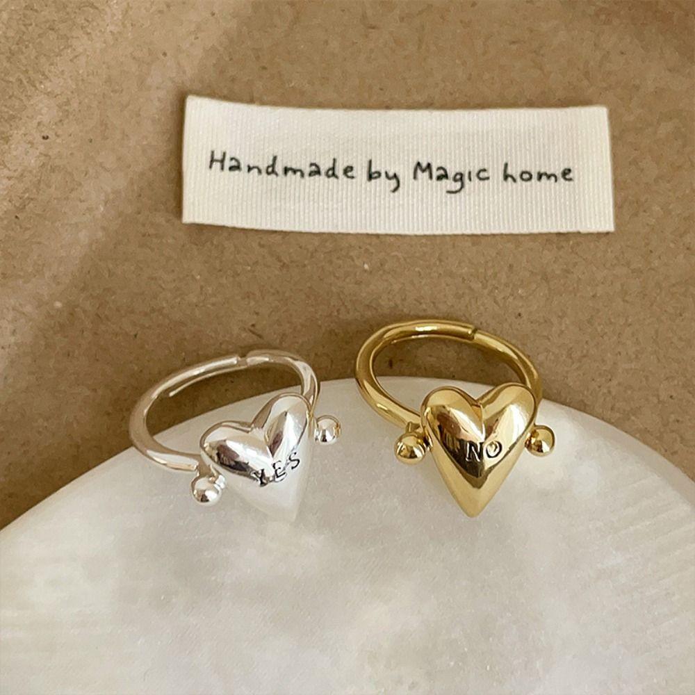 Personality Heart Ring Exquisite Finger Charm Fashion Vintage Jewelry Gift  For Women