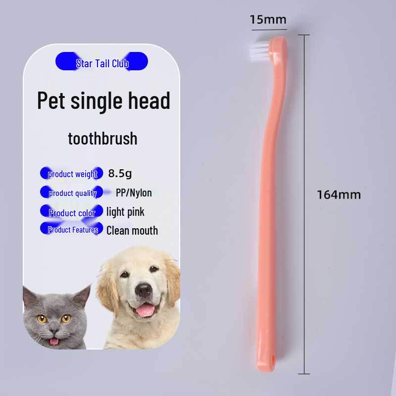Disposable Pet Toothbrush with Round Head for Teeth Cleaning, Individually Packaged