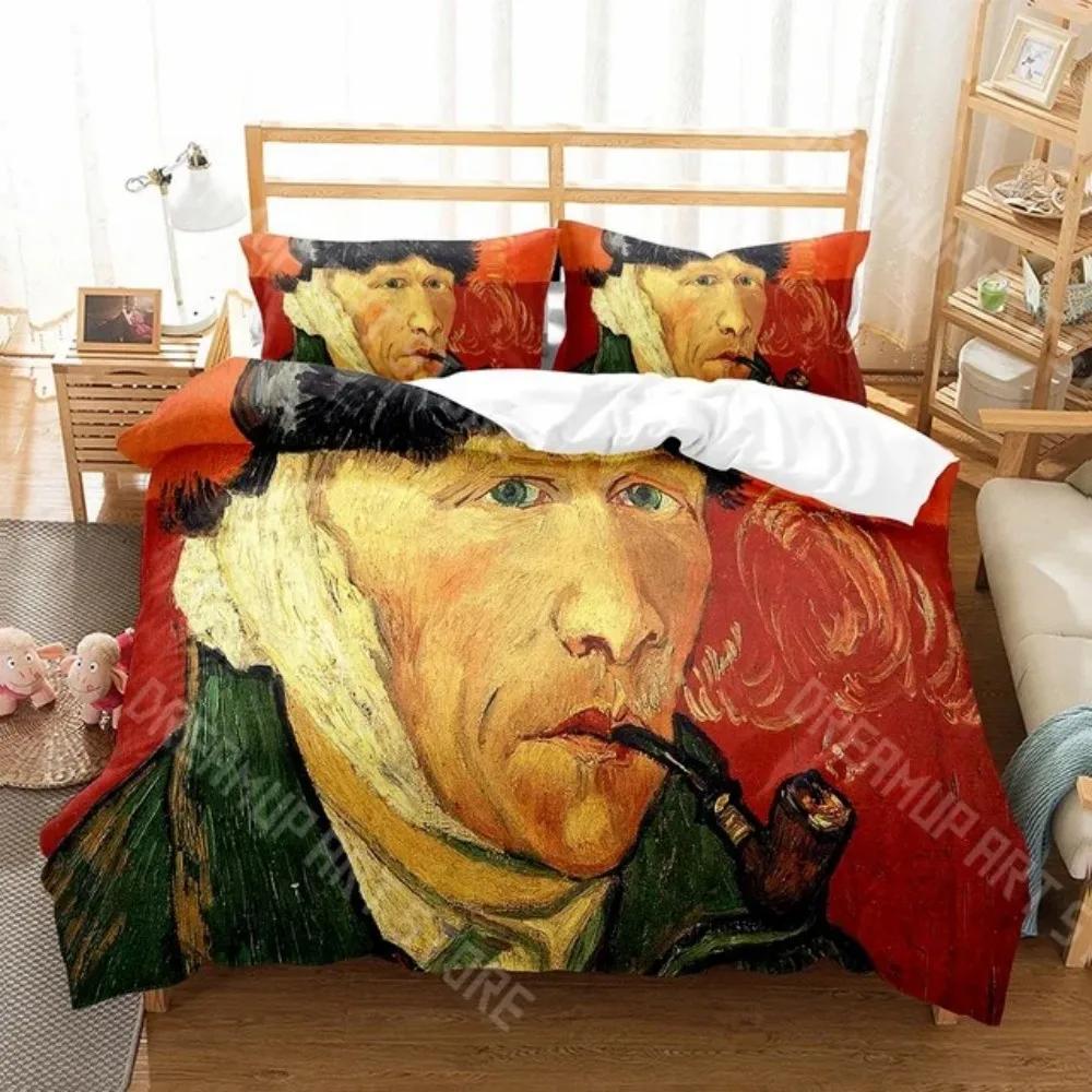 3D Print Art Painting Van Gogh Oil Painting Duvet Cover Set Pattern Polyester Comforter Cover King Queen Size for Men Women