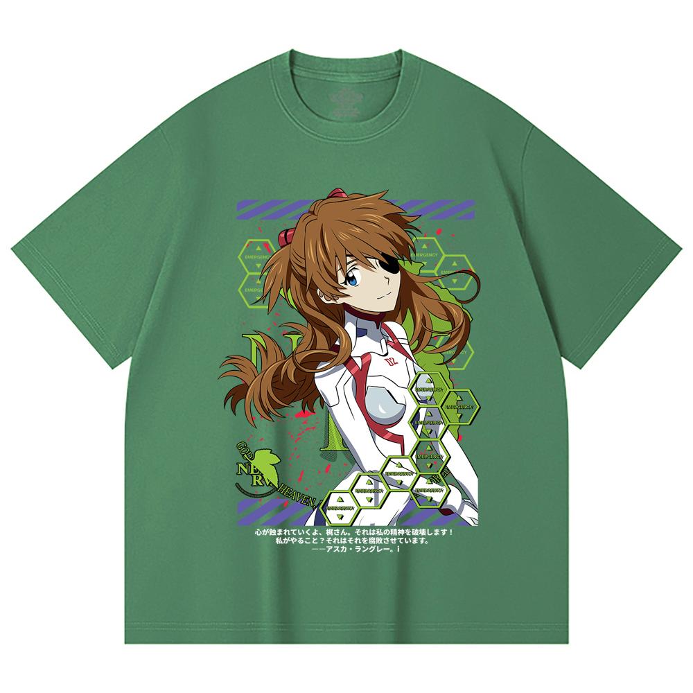 230 Gsm 100% Cotton Evangelion V4 Asuka Print Unisex Heavy Cotton T Shirt