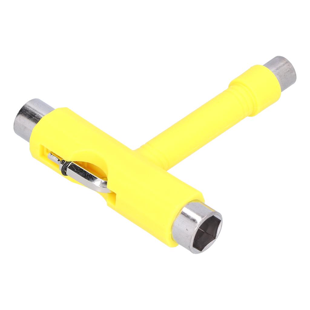 Skate Tool MultiFunction Portable Skateboard TType Hex Key Kit Fastener Hardware Yellow