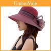 Sommer Damen Organza Blumen-Sonnenhut mit breiter Krempe für Strand Outdoor Sonnenschutz