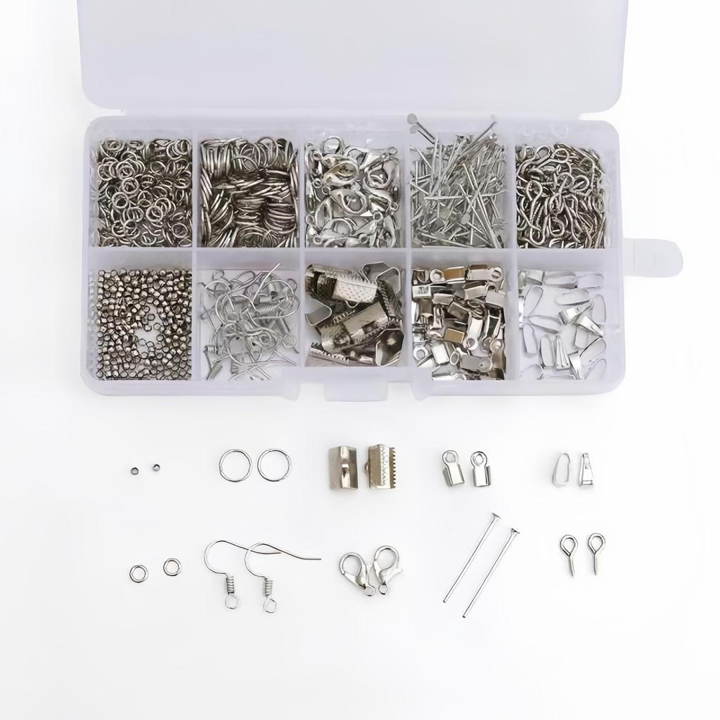 Schmuck DIY Metallanhänger & Zubehör Set mit Karabinerverschluss und Biegeringen