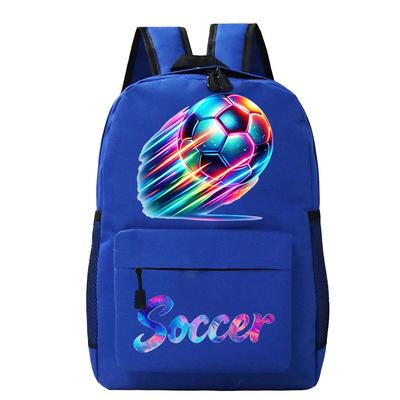 Fun Soccer Backpack Watercolor Football Graphic Print Shoulders Bag Teenage Fashion Girl Boy Soccer Fan Gifts Schoolbag