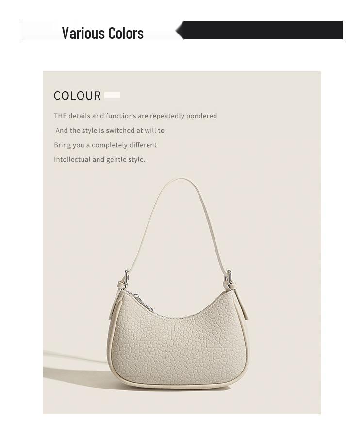 Trendy Textured Baguette Bag: 2025 New All-Match Crossbody & Shoulder Bag for Women