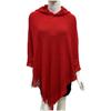 2023 Women's Hooded Tassel Cape Shawl - Plus Size, Solid Color, Loose Fit