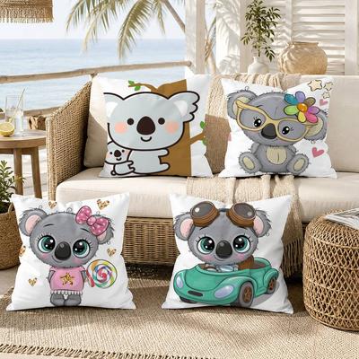 Cute Cartoon Animal Koala Pillow Case for Sofa Living Room Home Office Decor Protective Cover