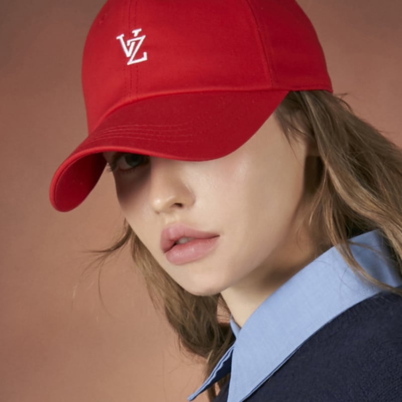

VARZAR Monogram Soft Overfit Ball Cap Red FREE