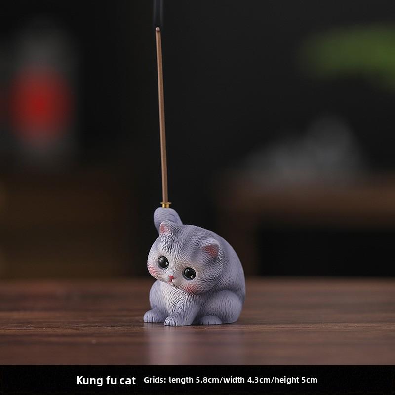 Creative Cute Kitten Incense Insert Ornament Household Indoor Incense Tray Incense Holder Incense Burner Tea Table Tea Pet Line Incense Burner