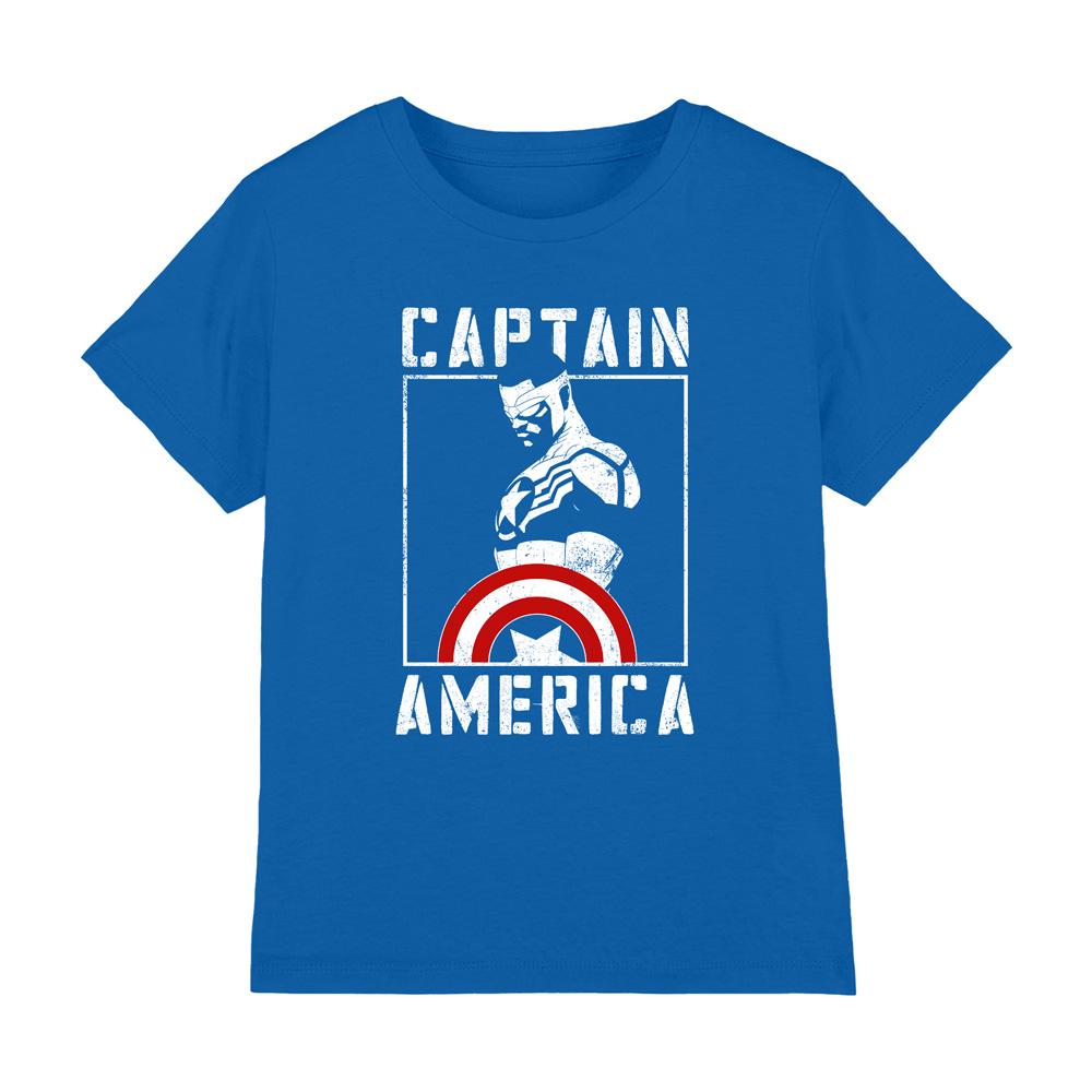 Captain America Childrens/Kids Stencil T-Shirt