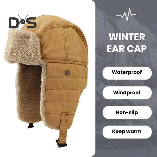 Unisex Winter Hat Thickened Fleece Lined Ear Protection Windoroof Buckle Fasten Heat Retention Outdoor Skiing Skating Snowboarding Lei Feng Hat