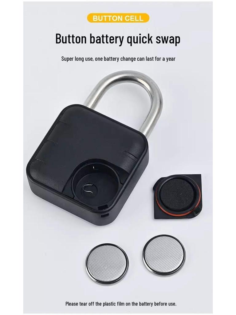 Waterproof Anti-Theft Fingerprint Smart Padlock - Stainless Steel Outdoor Lock