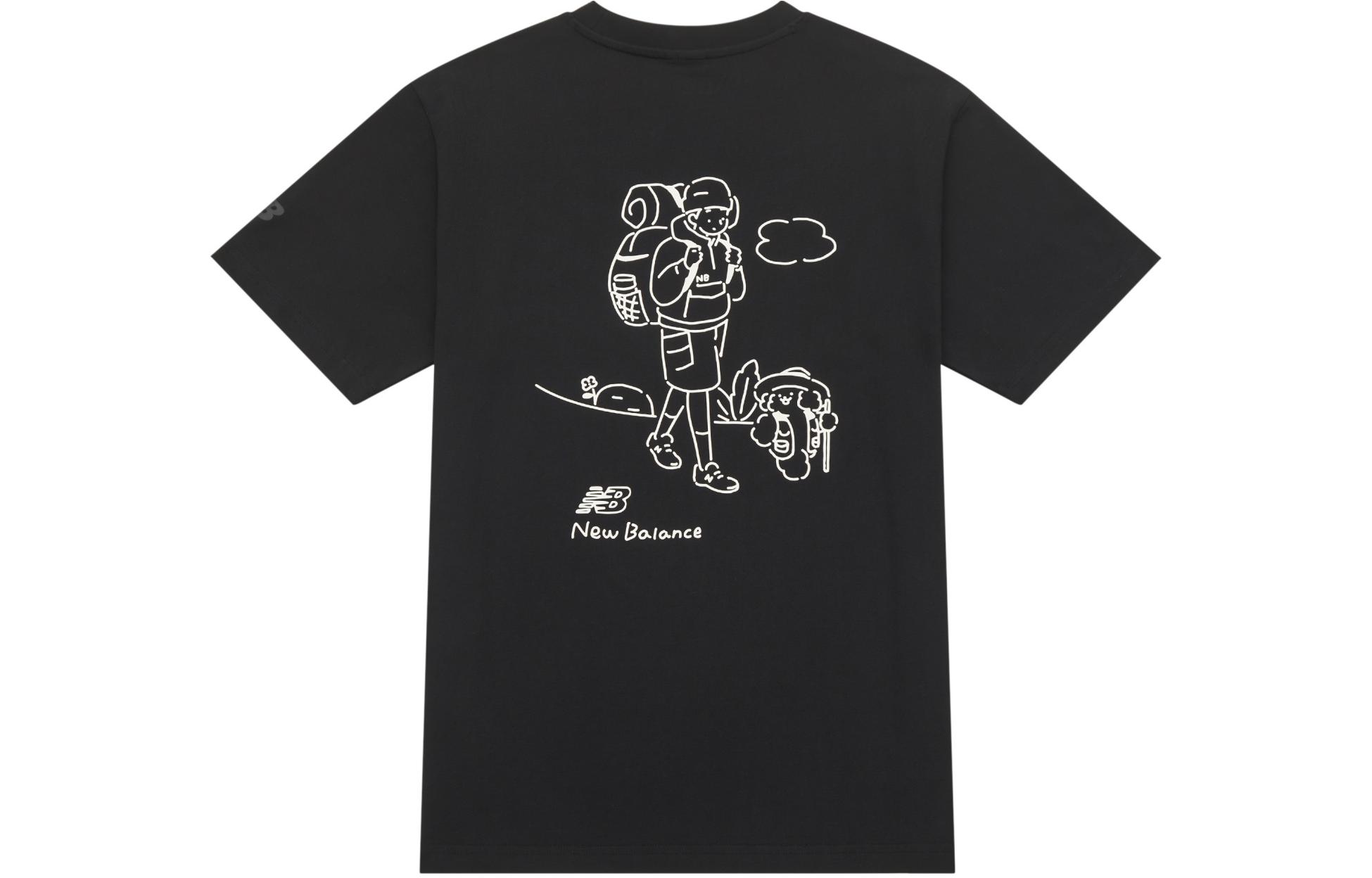New Balance x Tombonia Attraction Lifestyle Illustration Collection 100% Cotton Short Sleeved Shirt Unisex Black AMT42339-BK S