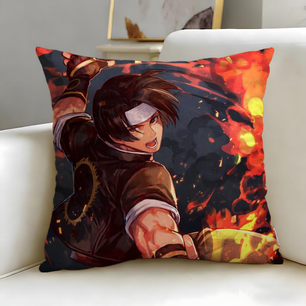 classic game KOF Cushion Cover Soft  EasyWash Pillow Case  Versatile for Couch Bed Travel and Office