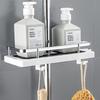 2 Pieces Shower Head Holder Bathroom Organizers Plastic Storage Rack Rental Friendly Shower Gel and Shampoo Tray