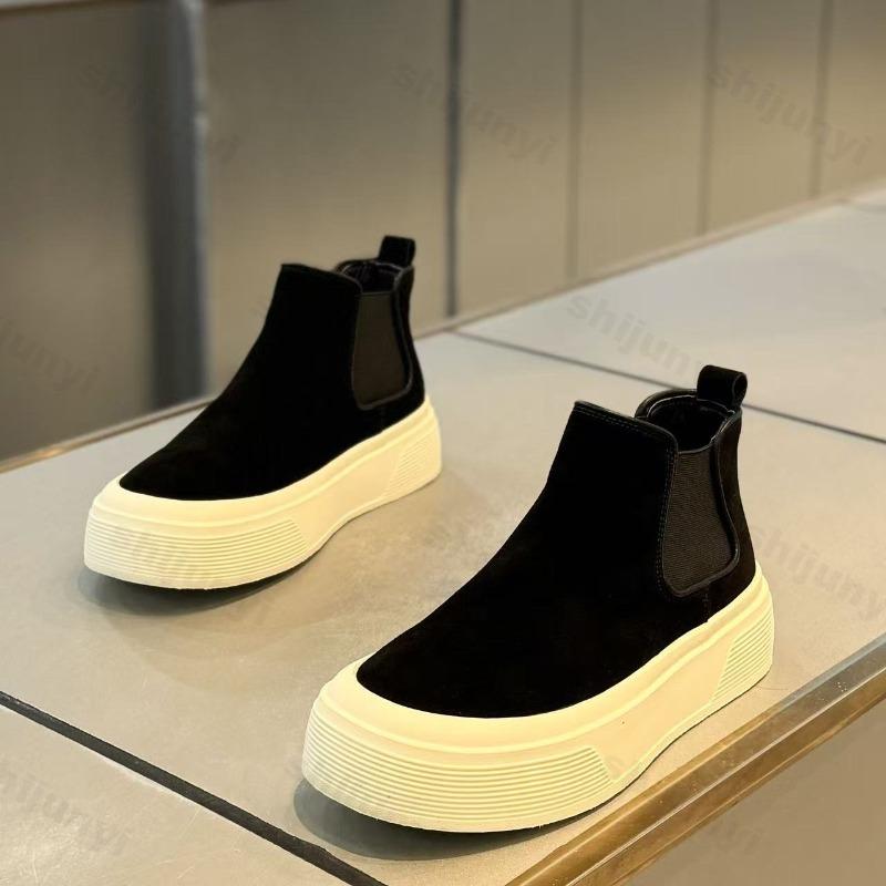 Men Boots Fashion Platform High Top Casual Shoes 2026 Winter Anti Slip Warm Plush Cotton Shoe Outdoor Chelsea Boots Botas Hombre