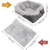 New ModelsCat Cushion Bed, Plush Pets Puppy Kitten Small Dog Super Soft Warm Washable Foldable (grey)