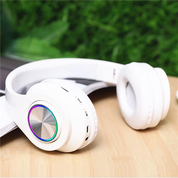 Bluetooth Wireless Headset Led Stereo Foldable