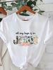 Casual Unisex Short Sleeve Clothes Tops Jesus Faith Hope Floral Arrow Printed Daily Wear Soft Stylish Basic TShirt