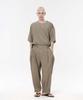 Kodeumopeu Balloon Fit Pleated Linen Pants Khaki