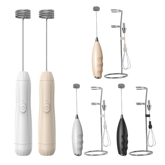 Milchaufschäumer Elektrischer Mixer Edelstahl-Blender 2-in-1 Wiederaufladbarer Eierschläger Schaumbereiter für Kaffee