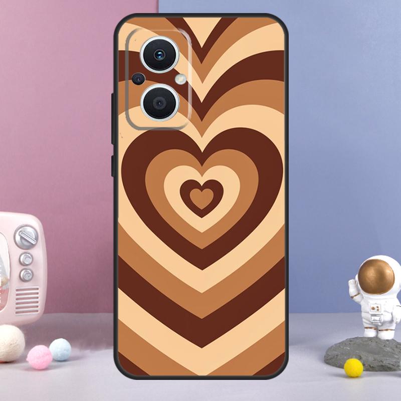 Sage Green Coffee Love Heart Latte Funda For OPPO Reno 12 F 11F 13F 14F 10 11 13 14 Pro 7 8 Lite OPPO Find X9 X6 X5 X8 Pro Case