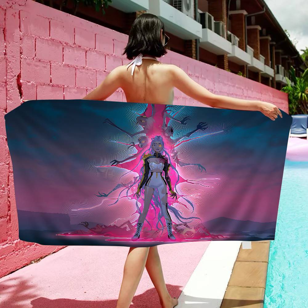 Kpop D-demon Hunters Beach Towel Colorful Bath Towels For Girl Microfiber Quick Dry Custom Sand Free Beach Yoga Spa Gym Pool