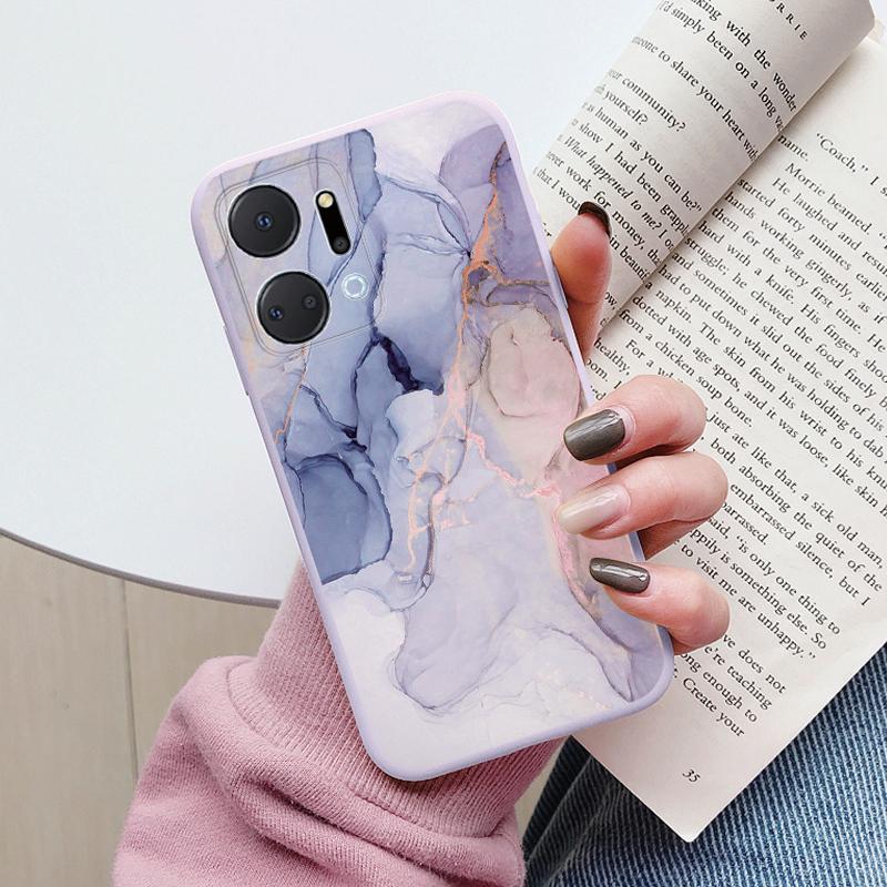 Case For Honor X7a Back Cover Protective Silicone Funda Fashion Marble Stone Texture Coque For HonorX7a 6.75 X8b X7b X7c X7d X8c