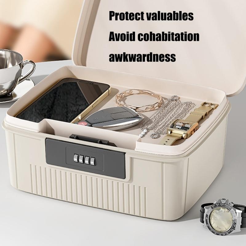 Multipurpose Locking Storage Box with Removable Tray for Home School and Office Privacy Protective Organization