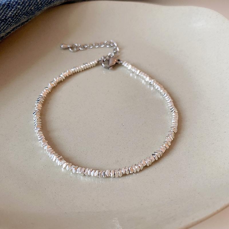 Gravel Simple Flower Crystal Square Bracelet Korean High-end Bracelet Niche Versatile Jewelry Women