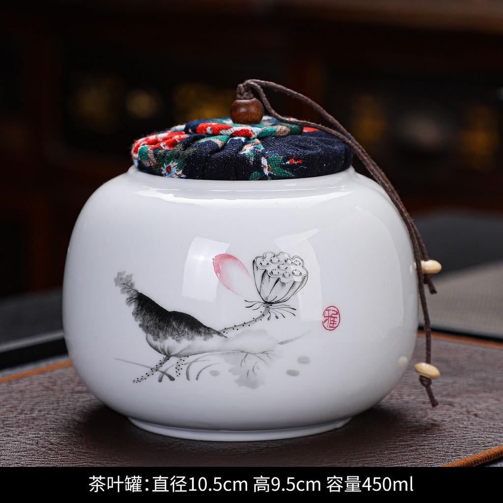 Creative Retro Tea Canister Ceramic Sealed Tea Storage Jar Moisture-proof Coffee Sugar Nuts Food Storage Jar Home Decor Jars