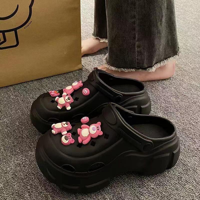 Sabotți cu talpă groasă pentru femei, care adaugă înălțime: Elegant, Antiderapant, Respirabil, Cu vârf închis pentru Exterior, Birou, Sală de operații sau pentru Purtare de vară.