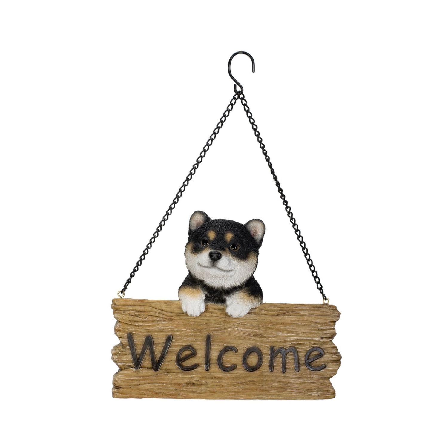 

Ubia Welcome Shiba Inu Ornament, 18.5 x 8.2 x 14.2 cm, Doll Figurine, Animal Ornament, Garden Decor, Dog, H18114-A2