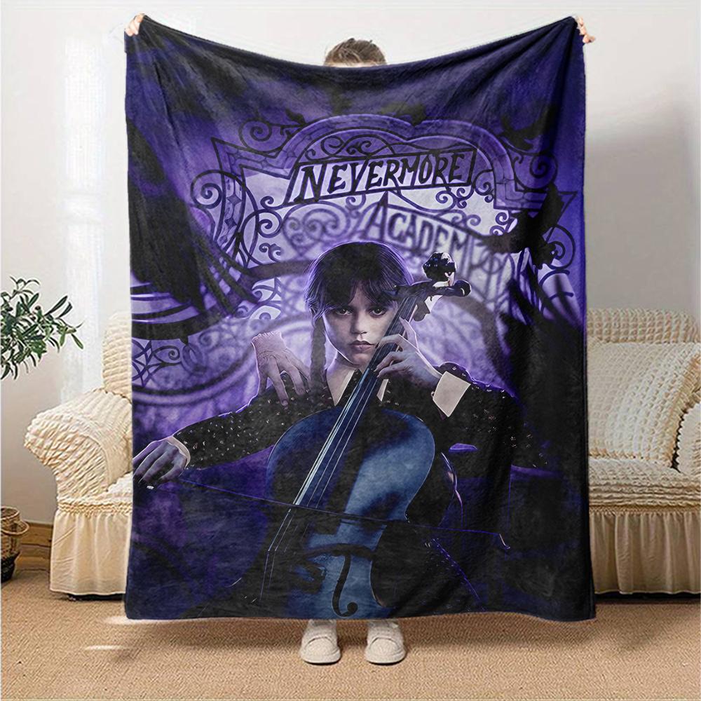 1pc Addams Family Wednesday9 Blanket, Gift, for Men and Women, Soft Blanket, Good for Sofa Bed Couch Travel, Lightweight Flannel Blanket