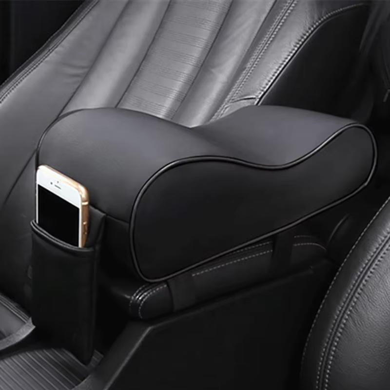 

Car Armrest Pad Leather Auto Central Console Protection Cushion Thicken Memory Foam Auto Armrests Storage Box with Pocket чорний
