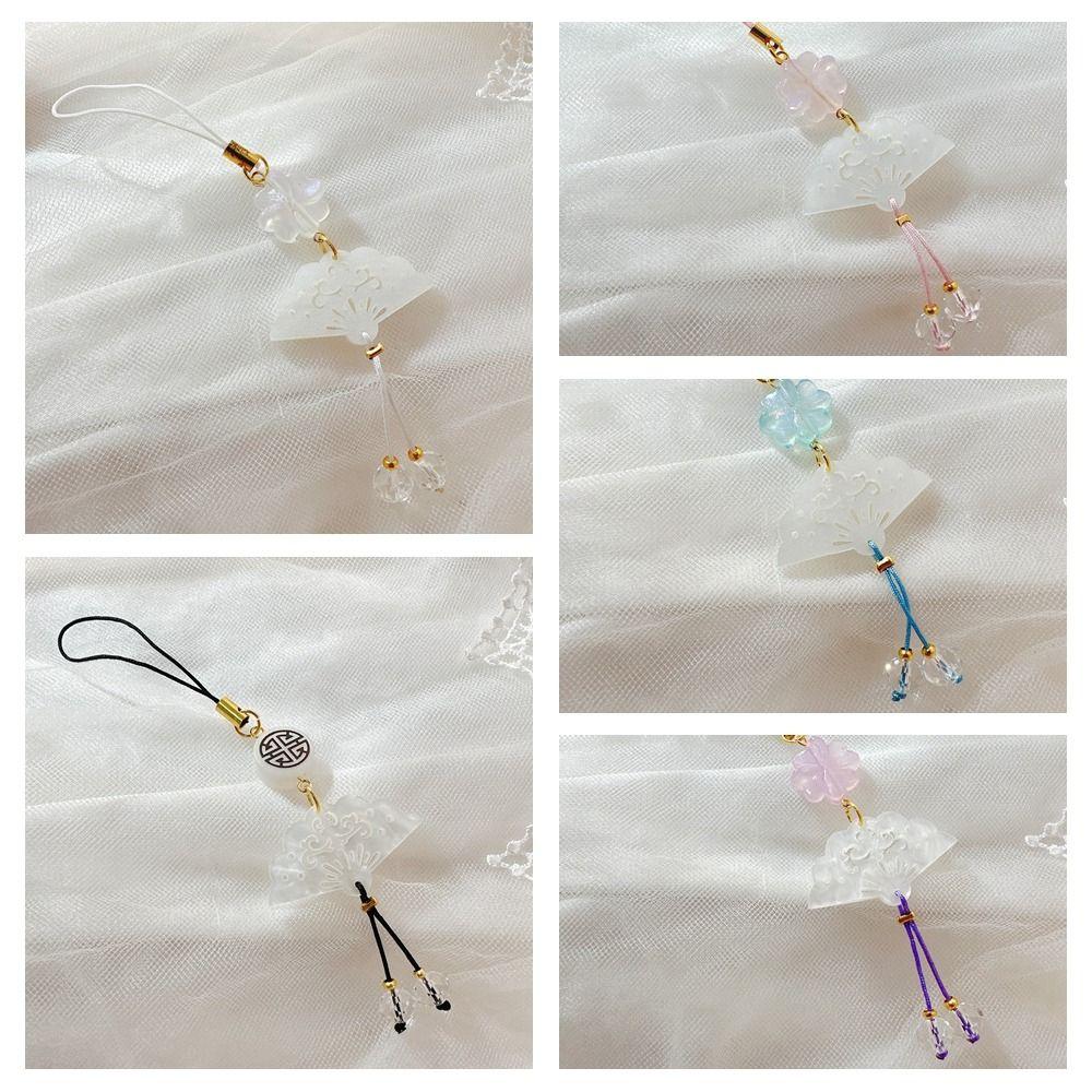 Fan Phone Pendant Chinese Style Mobile Phone Strap Bag Decoration Mobile Phone Chain  Women Girls