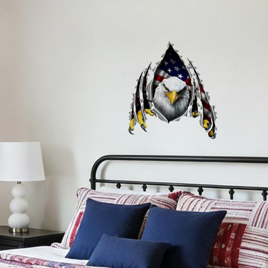 Yousheng American Bald Eagle Wall Decal Patriotic Eagle Crack Truck Decal Removable Waterproof Bumper Sticker for Cars Vehicles Trucks Laptops Windows