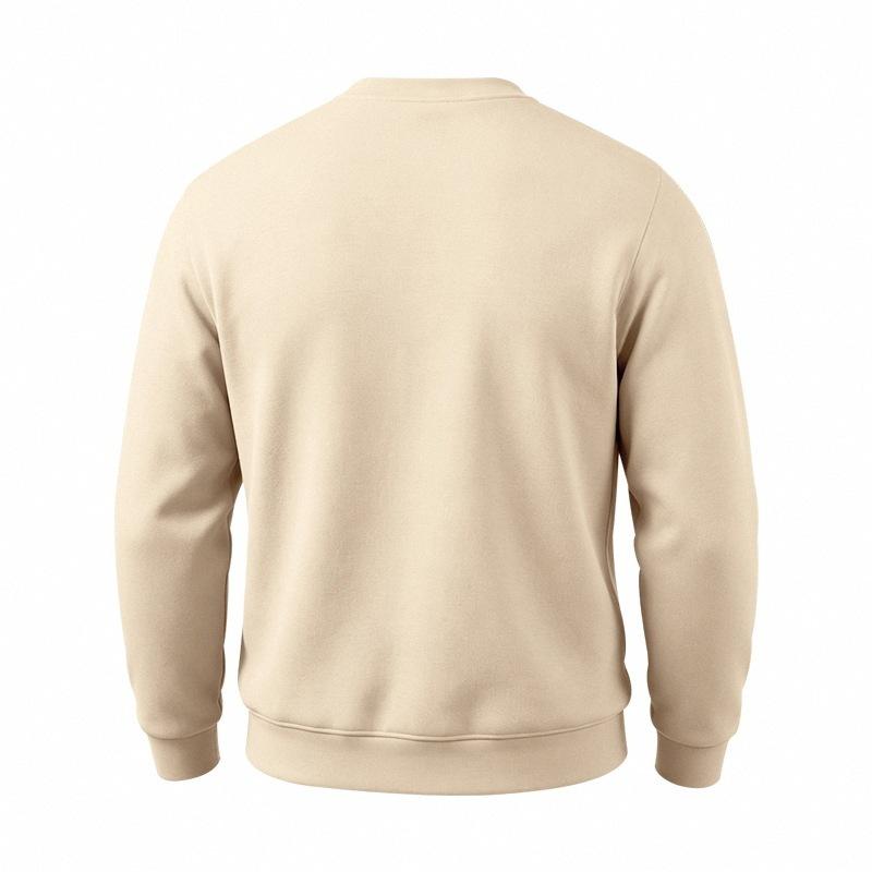 Men S Loose Solid Color Crew Neck Long Sleeve Plus Size Sweatshirt