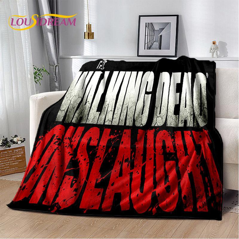 The Walking Dead Korku Yumuşak Peluş Battaniye, Flanel Battaniye Atmak Battaniye Oturma Odası Yatak Odası Yatak Kanepe Piknik Örtüsü Bettdecke