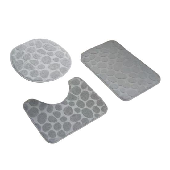Non-slip Floor Mat U-shaped Pad Three-piece Set Wear Resistant Solid Color