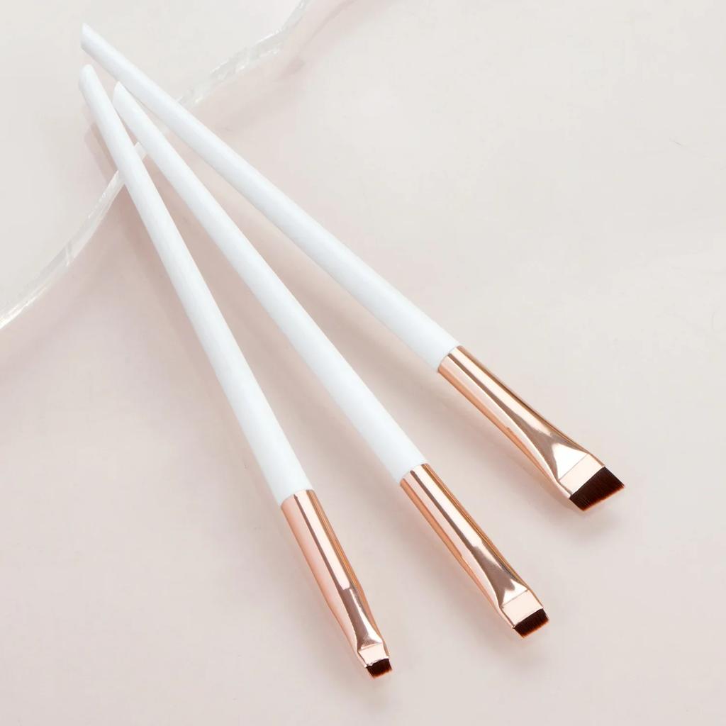 3 Stück Kanten Eyeliner Pinsel schräger Kopf Augenbrauenpinsel Kontur Eyeliner Pinsel ultradünner Lidschattenpinsel Make-up Werkzeuge
