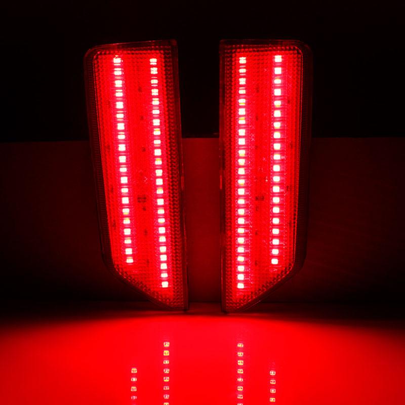 Smoked / Red Lens Red LED Rear Bumper Reflector Lights For 2016 2017 GMC Terrain Tail Brake Lights Rear Fog Lights