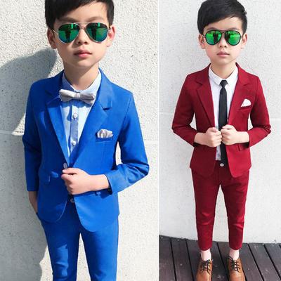 Frühling Herbst Formale Jungen Anzug Set Kinder Party Host Hochzeit Kostüm Kleine Kinder Blazer Hosen Kleidung Sets