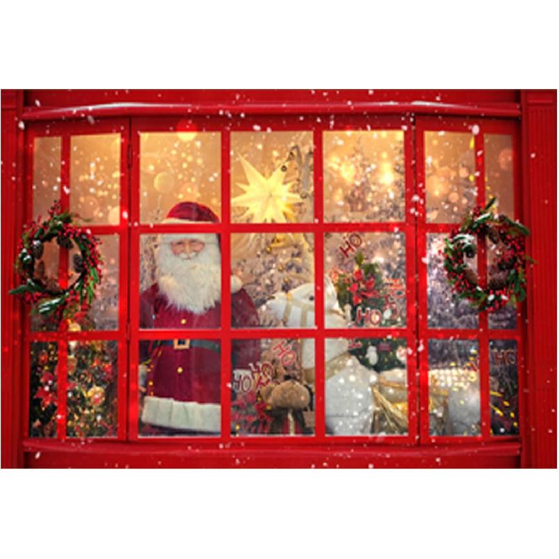 Funnytree 7x5FT Christmas Store Santa Claus Photography Backdrop Xmas Wall Decoration Winter Gifts Background Photo Booth